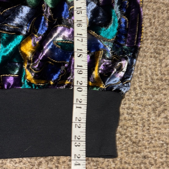 Vintage Western Connection Colorful Abstract Velour Top Medium - Picture 4 of 6